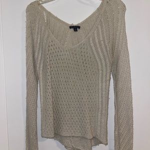 Cream long sleeve fuzzy sweater